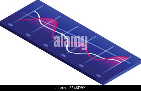 Futuristic graph tablet icon. Isometric of futuristic graph tablet vector icon for web design isolated on white background. Futuristic graph tablet icon, isometric style Stock Vector