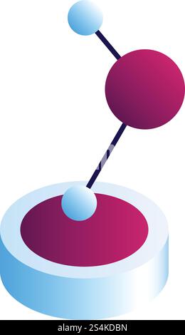 Molecule statue icon. Isometric of molecule statue vector icon for web design isolated on white background. Molecule statue icon, isometric style Stock Vector