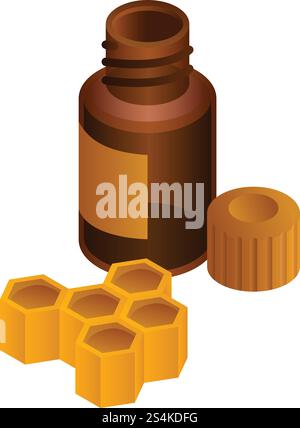 Honeycomb mixture icon. Isometric of honeycomb mixture vector icon for web design isolated on white background. Honeycomb mixture icon, isometric style Stock Vector