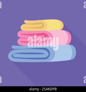 Towel stack icon. Flat illustration of towel stack vector icon for web design. Towel stack icon, flat style Stock Vector