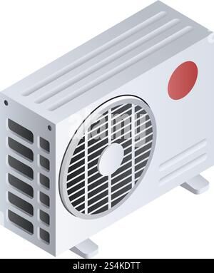 Split air conditioner icon. Isometric of split air conditioner vector icon for web design isolated on white background. Split air conditioner icon, isometric style Stock Vector