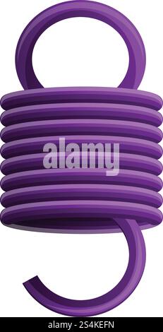 Purple spiral spring icon. Cartoon of purple spiral spring vector icon for web design isolated on white background. Purple spiral spring icon, cartoon style Stock Vector
