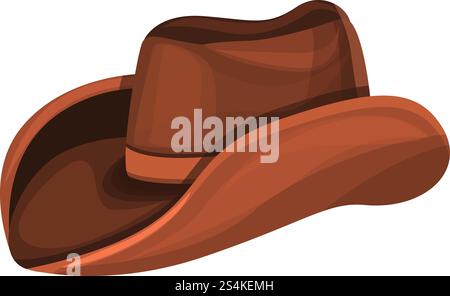 Cowboy hat icon. Cartoon of cowboy hat vector icon for web design isolated on white background. Cowboy hat icon, cartoon style Stock Vector