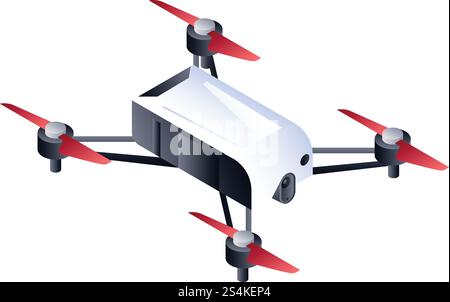 Small drone icon. Isometric of small drone vector icon for web design isolated on white background. Small drone icon, isometric style Stock Vector