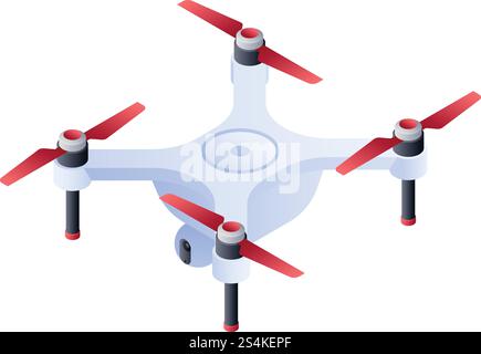 Classic drone icon. Isometric of classic drone vector icon for web design isolated on white background. Classic drone icon, isometric style Stock Vector