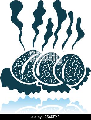 Smoking Reflection Design Smoking Cutlets. Shadow Reflection Design. Vector Illustration Stock ...