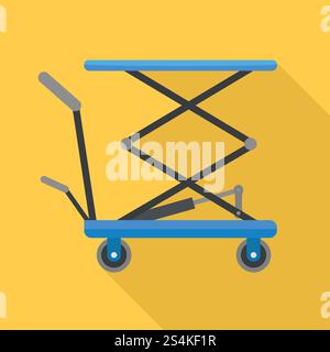 Hydraulic lift cart icon. Flat illustration of hydraulic lift cart vector icon for web design. Hydraulic lift cart icon, flat style Stock Vector