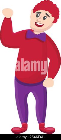 Clown say hello icon. Cartoon of clown say hello vector icon for web design isolated on white background. Clown say hello icon, cartoon style Stock Vector