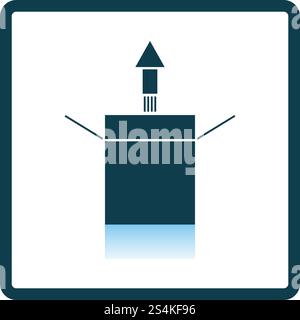 Product Release Icon. Square Shadow Reflection Design. Vector Illustration. Stock Vector