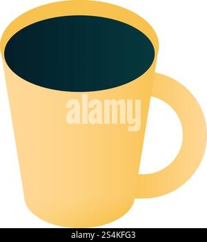 Coffee mug icon. Isometric of coffee mug vector icon for web design isolated on white background. Coffee mug icon, isometric style Stock Vector