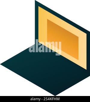 Home laptop icon. Isometric of home laptop vector icon for web design isolated on white background. Home laptop icon, isometric style Stock Vector