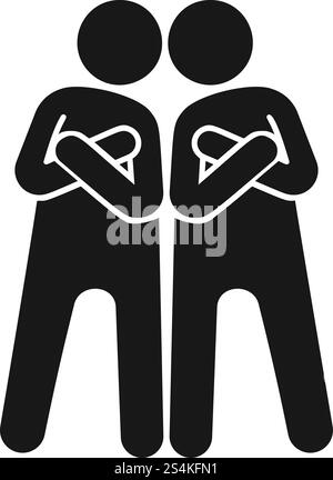Brotherhood icon. Simple illustration of brotherhood vector icon for web design isolated on white background. Brotherhood icon, simple style Stock Vector