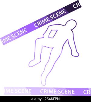 Crime Scene Icon. Flat Color Ladder Design. Vector Illustration. Stock Vector