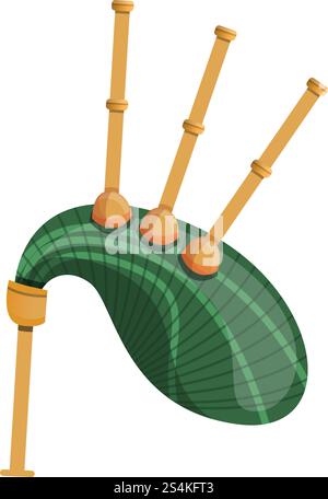 Scottish bagpipes icon. Cartoon of scottish bagpipes vector icon for web design isolated on white background. Scottish bagpipes icon, cartoon style Stock Vector