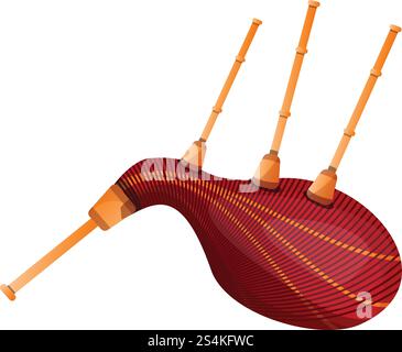Old bagpipes icon. Cartoon of old bagpipes vector icon for web design isolated on white background. Old bagpipes icon, cartoon style Stock Vector