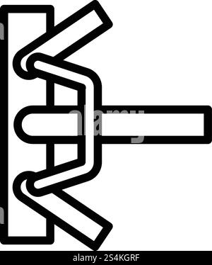 Clamp scaffolding icon. Outline clamp scaffolding vector icon for web design isolated on white background. Clamp scaffolding icon, outline style Stock Vector
