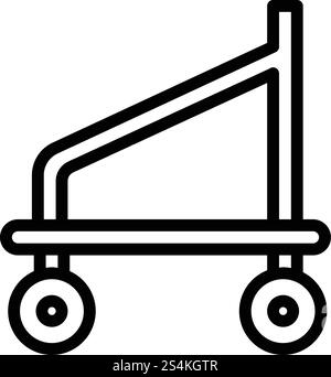Scaffold base cart icon. Outline scaffold base cart vector icon for web design isolated on white background. Scaffold base cart icon, outline style Stock Vector