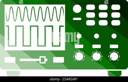 Oscilloscope Icon. Flat Color Ladder Design. Vector Illustration. Stock Vector