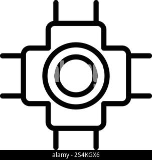 Cross connection scaffolding icon. Outline cross connection scaffolding vector icon for web design isolated on white background. Cross connection scaffolding icon, outline style Stock Vector