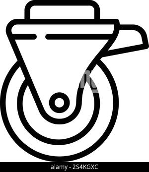 Scaffolding wheel icon. Outline scaffolding wheel vector icon for web design isolated on white background. Scaffolding wheel icon, outline style Stock Vector