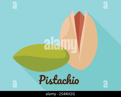 Pistachio icon. Flat illustration of pistachio vector icon for web design. Pistachio icon, flat style Stock Vector