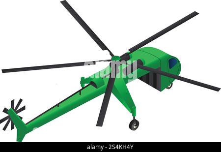 Cargo helicopter icon. Isometric of cargo helicopter vector icon for web design isolated on white background. Cargo helicopter icon, isometric style Stock Vector