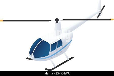 Civil helicopter icon. Isometric of civil helicopter vector icon for web design isolated on white background. Civil helicopter icon, isometric style Stock Vector