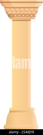 Roman pillar icon. Cartoon of roman pillar vector icon for web design isolated on white background. Roman pillar icon, cartoon style Stock Vector
