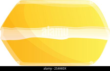 Yellow macaroon icon. Cartoon of yellow macaroon vector icon for web design isolated on white background. Yellow macaroon icon, cartoon style Stock Vector
