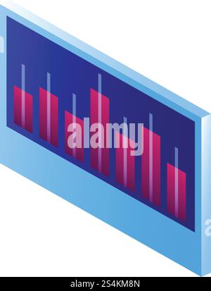Graph table icon. Isometric of graph table vector icon for web design isolated on white background. Graph table icon, isometric style Stock Vector