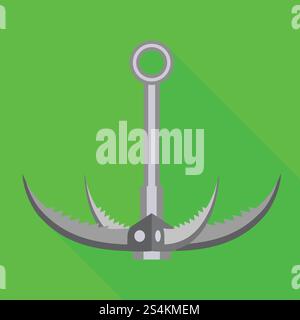 Hiking hook icon. Flat illustration of hiking hook vector icon for web design. Hiking hook icon, flat style Stock Vector