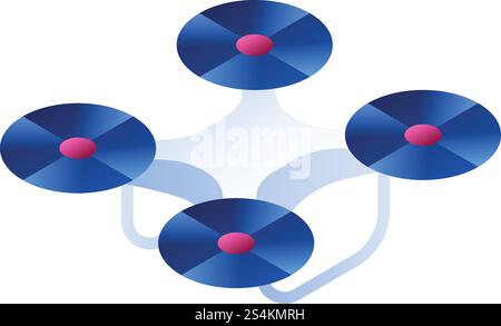 Remote drone icon. Isometric of remote drone vector icon for web design isolated on white background. Remote drone icon, isometric style Stock Vector
