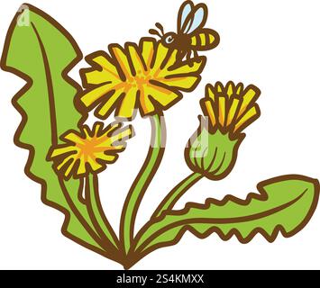 Dandelion flower icon. Hand drawn illustration of dandelion flower vector icon for web design. Dandelion flower icon, hand drawn style Stock Vector