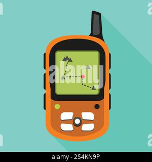 Gps mountain tracker icon. Flat illustration of gps mountain tracker vector icon for web design. Gps mountain tracker icon, flat style Stock Vector