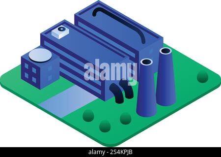 Eco power plant icon. Isometric of eco power plant vector icon for web design isolated on white background. Eco power plant icon, isometric style Stock Vector