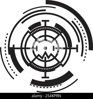 Vision crosshair icon. Simple illustration of vision crosshair vector icon for web design isolated on white background. Vision crosshair icon, simple style Stock Vector