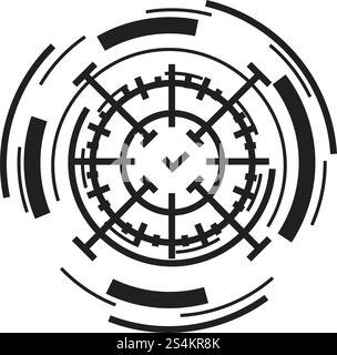 Crosshair icon. Simple illustration of crosshair vector icon for web design isolated on white background. Crosshair icon, simple style Stock Vector