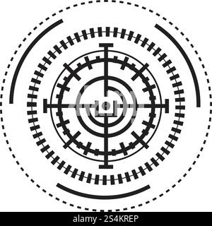 Army crosshair icon. Simple illustration of army crosshair vector icon for web design isolated on white background. Army crosshair icon, simple style Stock Vector