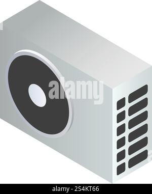 Outdoor conditioner fan icon. Isometric of outdoor conditioner fan vector icon for web design isolated on white background. Outdoor conditioner fan icon, isometric style Stock Vector