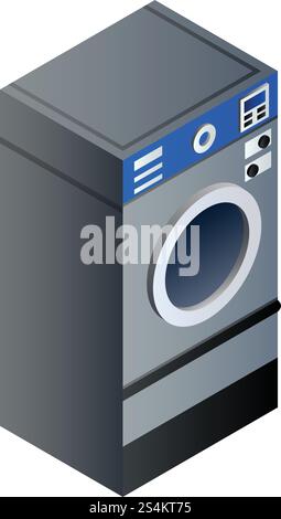 Laundry wash machine icon. Isometric of laundry wash machine vector icon for web design isolated on white background. Laundry wash machine icon, isometric style Stock Vector