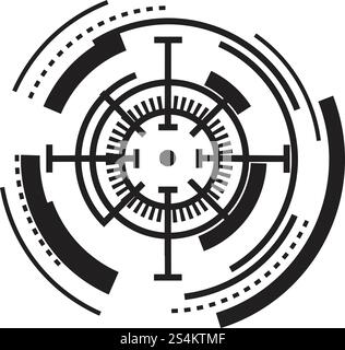 Sniper crosshair icon. Simple illustration of sniper crosshair vector icon for web design isolated on white background. Sniper crosshair icon, simple style Stock Vector