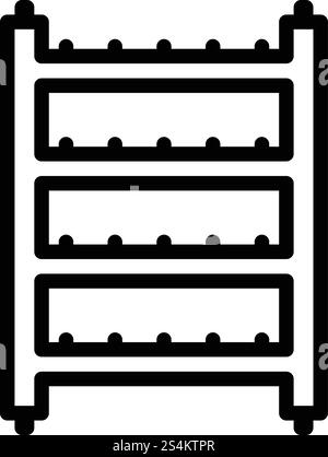 Metal scaffolding icon. Outline metal scaffolding vector icon for web design isolated on white background. Metal scaffolding icon, outline style Stock Vector