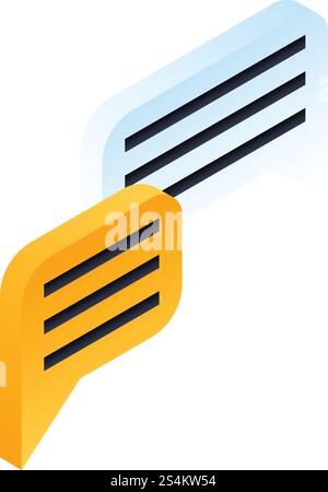 People chat bubble icon. Isometric of people chat bubble vector icon for web design isolated on white background. People chat bubble icon, isometric style Stock Vector