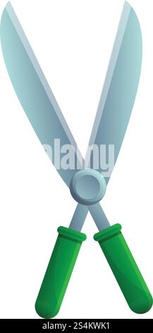 Garden scissors icon. Cartoon of garden scissors vector icon for web design isolated on white background. Garden scissors icon, cartoon style Stock Vector