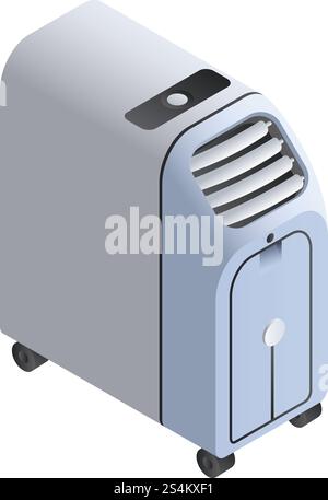 Room heater icon. Isometric of room heater vector icon for web design isolated on white background. Room heater icon, isometric style Stock Vector