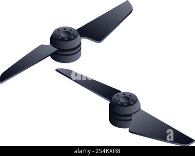 Drone propeller icon. Isometric of drone propeller vector icon for web design isolated on white background. Drone propeller icon, isometric style Stock Vector