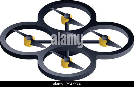Delivery drone icon. Isometric of delivery drone vector icon for web design isolated on white background. Delivery drone icon, isometric style Stock Vector