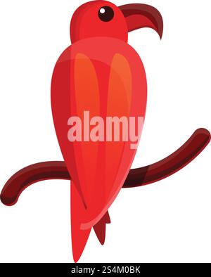 Red parrot icon. Cartoon of red parrot vector icon for web design isolated on white background. Red parrot icon, cartoon style Stock Vector