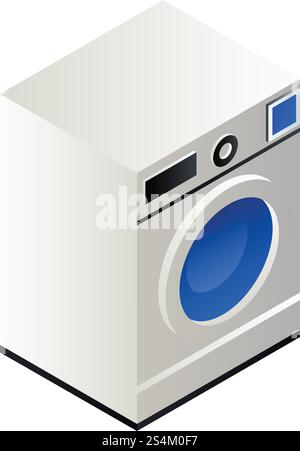 Wash machine icon. Isometric of wash machine vector icon for web design isolated on white background. Wash machine icon, isometric style Stock Vector