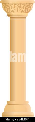 Antique pillar icon. Cartoon of antique pillar vector icon for web design isolated on white background. Antique pillar icon, cartoon style Stock Vector